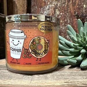 NWT Bath & Body Works Limited Edition Coffee & Donuts Soy Candle